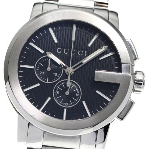 Shop Gucci G Chrono Black Dial Silver Steel Strap Watch For Men - YA101204 in USA