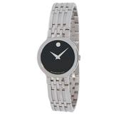 Shop Movado Veturi Quartz Black Dial Silver Steel Strap Watch for Women - 0606338 in USA