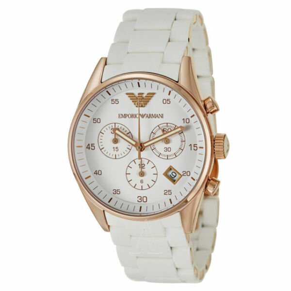 Emporio Armani Sportivo Silver Dial White Silicone Strap Watch For Women - AR5920 Buy Now By Emporio Armani