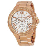 Shop Michael Kors Camille Chronograph White Dial Rose Gold Steel Strap Watch for Women - MK5636 in USA