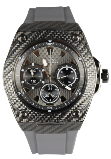 Guess Legacy Grey Dial Grey Silicone Strap Watch For Men - W1048G1 Buy Now By Guess