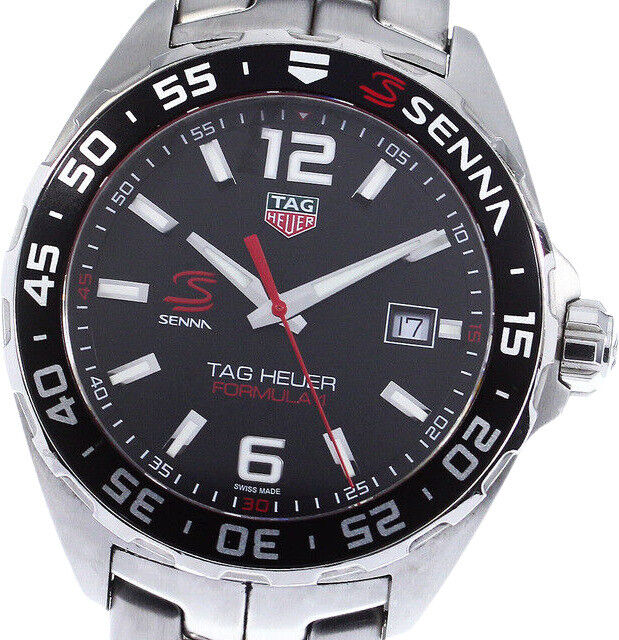 Shop Tag Heuer Formula 1 Senna Limited Edition Black Dial Silver Steel Strap Watch for Men - WAZ1012.BA0883 in USA