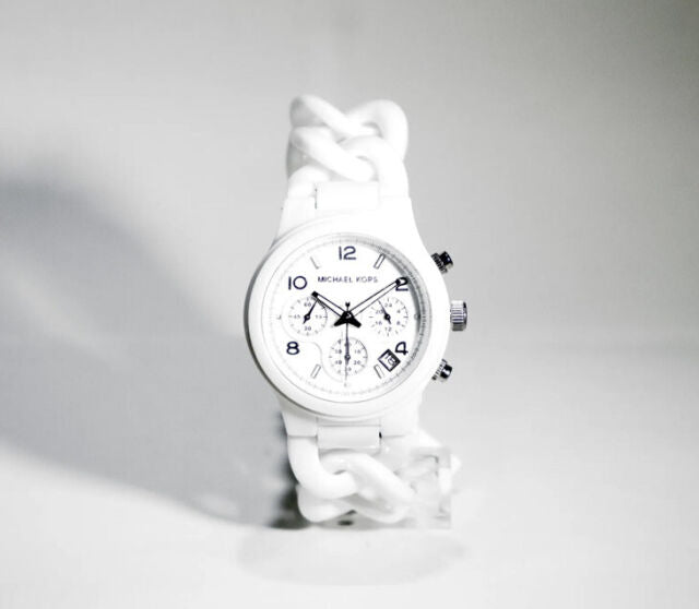 Michael Kors Ceramic White Dial White Steel Strap Watch for Women - MK5387
