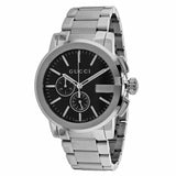 Shop Gucci G Chrono Black Dial Silver Steel Strap Watch For Men - YA101204 in USA