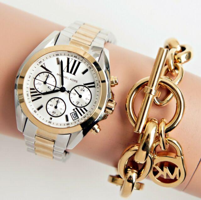 Michael Kors Bradshaw Chronograph Silver Dial Two Tone Steel Strap Watch For Women - MK5912 Buy Now By Michael Kors