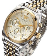 Emporio Armani Classic Chronograph White Dial Two Tone Steel Strap Watch For Men - AR0396 Buy Now By Emporio Armani
