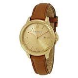 Shop Burberry The Classic Champagne Gold Dial Brown Leather Strap Watch for Women - BU10101 in USA