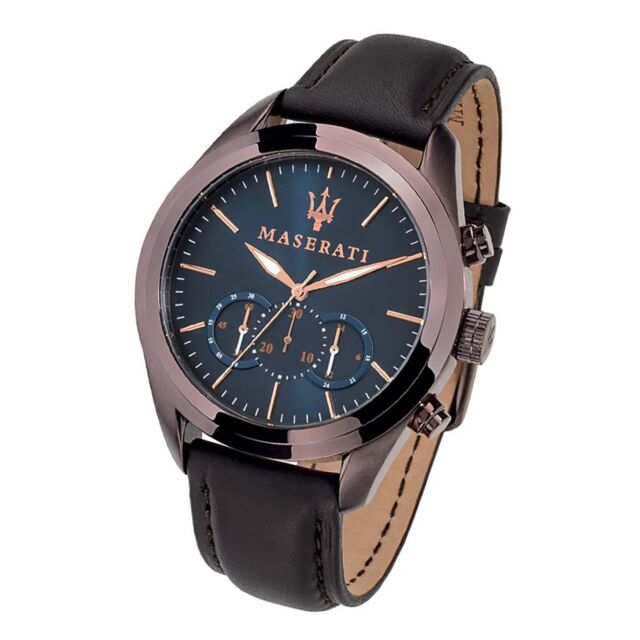 Maserati Traguardo Chronograph Blue Dial Brown Leather Strap Watch For Men - R8871612008 Buy Now By Maserati