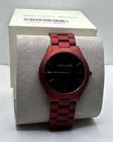Michael Kors Slim Runway Quartz Black Dial Red Steel Strap Watch for Men - MK8712 Buy Now By Michael Kors