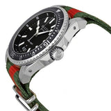 Shop Gucci Dive Black Dial Two Tone NATO Strap Watch For Men - YA136206 in USA