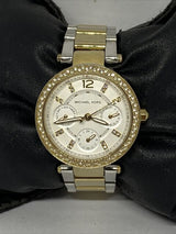 Michael Kors Parker White Dial Two Tone Steel Strap Watch for Women - MK6055 Buy Now By Michael Kors