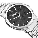 Salvatore Ferragamo Sapphire Bracelet Black Dial Silver Steel Strap Watch For Men - SFHP01124 Buy Now By Salvatore Ferragamo