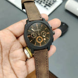 Fossil Machine Flight Chronograph Brown Dial Brown Leather Strap Watch for Men - FS4656 Buy Now By Fossil