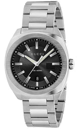 Gucci GG2570 Quartz Black Dial Silver Steel Strap Watch For Men - YA142301 Buy Now By Gucci