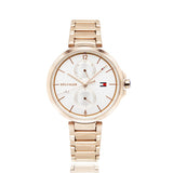 Shop Tommy Hilfiger Angela Quartz White Dial Rose Gold Steel Strap Watch for Women - 1782124 in USA