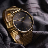 Coach Charles Black Dial Gold Mesh Bracelet Watch for Men - 14602440 Buy Now By Coach