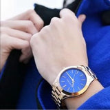 Michael Kors Slim Runway Quartz Blue Dial Rose Gold Steel Strap Watch For Women - MK3494 Buy Now By Michael Kors