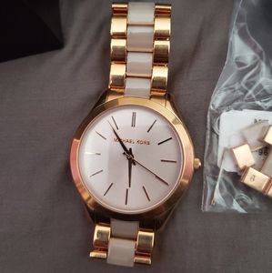 Michael Kors Slim Runway Rose Gold Dial Two Tone Steel Strap Watch for Women - MK4294 Buy Now By Michael Kors