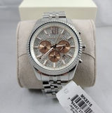 Michael Kors Lexington Chronograph Silver Dial Silver Steel Strap Watch for Men - MK8515 Buy Now By Michael Kors
