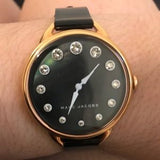 Marc Jacobs Betty Mother of Pearl Black Dial Black Leather Strap Watch for Women - MJ1513 Buy Now By Marc Jacobs