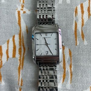 Burberry Nova Check Square White Dial Silver Steel Strap Watch for Women - BU1572 Buy Now By Burberry