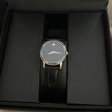 Movado Museum Black Dial Black Leather Strap Watch For Women - 2100004 Buy Now By Movado