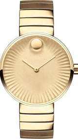 Shop Movado Edge Gold Dial Gold Steel Strap Watch for Women - 3680014 in USA