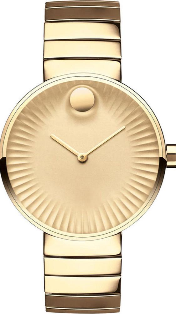 Shop Movado Edge Gold Dial Gold Steel Strap Watch for Women - 3680014 in USA