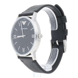 Shop Emporio Armani Kappa Analog Quartz Black Dial Black Leather Strap Watch For Men - AR11013 in USA