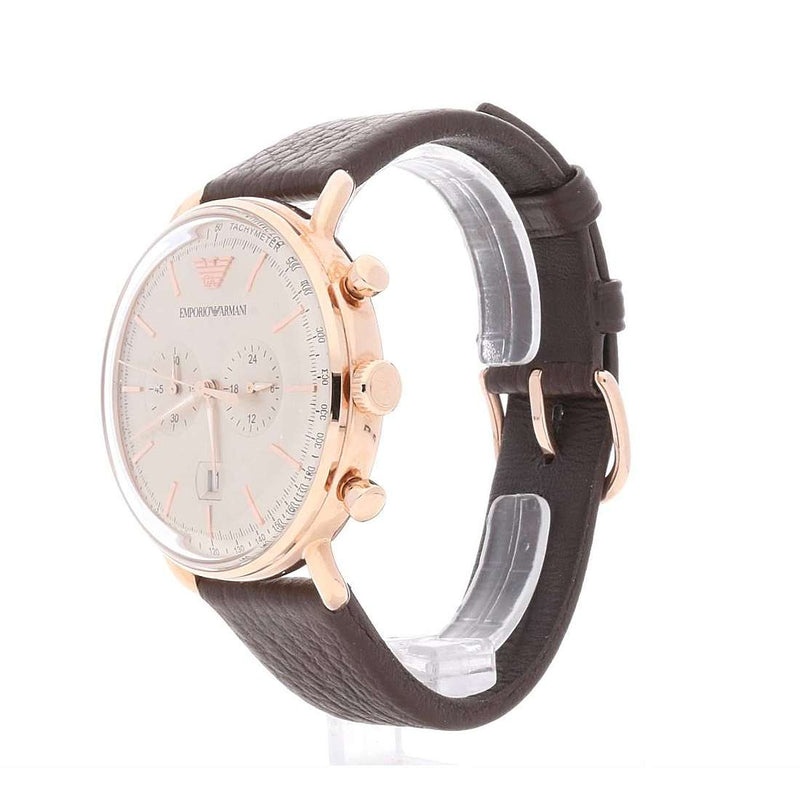Emporio Armani Aviator Grey Dial Brown Leather Strap Watch For Men - AR11106 Buy Now By Emporio Armani