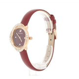 Shop Swarovski Crystal Flower Red Dial Red Leather Strap Watch for Women - 5552780 in USA