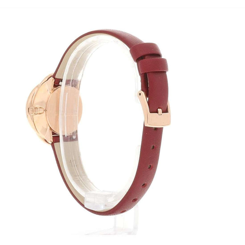 Shop Swarovski Crystal Flower Red Dial Red Leather Strap Watch for Women - 5552780 in USA