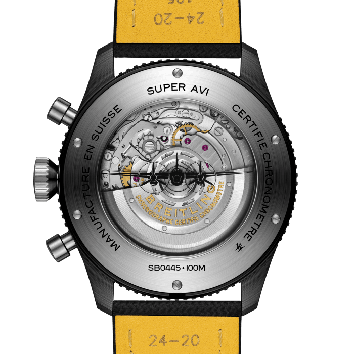 Breitling Super Avi B04 Chronograph GMT 46 Mosquito Night Fighter Black Dial Black Nylon Strap Watch for Men - SB04451A1B1X1