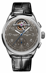 Breitling Premier B21 Chronograph Tourbillion 42 Gaston Breitling Grey Dial Black Leather Strap Watch for Men - JB2120A61B1P1