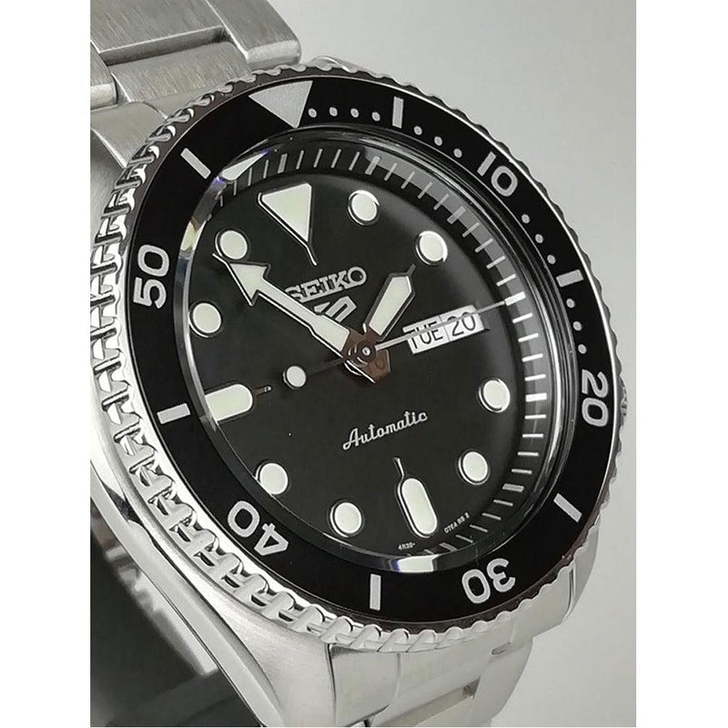 Seiko 5 Sports Automatic Day Date Black Dial Silver Steel Strap Watch for Men - SRPD55K1 Buy Now By Seiko