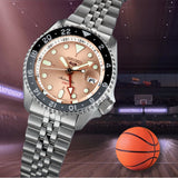 Seiko 5 Sports GMT Thong Sia Limited Edition Brown Dial Silver Steel Strap Watch for Men - SSK043K1