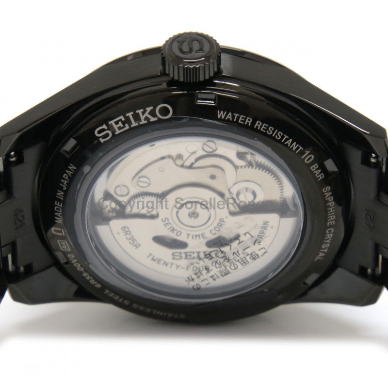 Shop Seiko Presage Sharp Edged Series Black Dial Black Steel Strap Watch For Men - SPB229J1 in USA