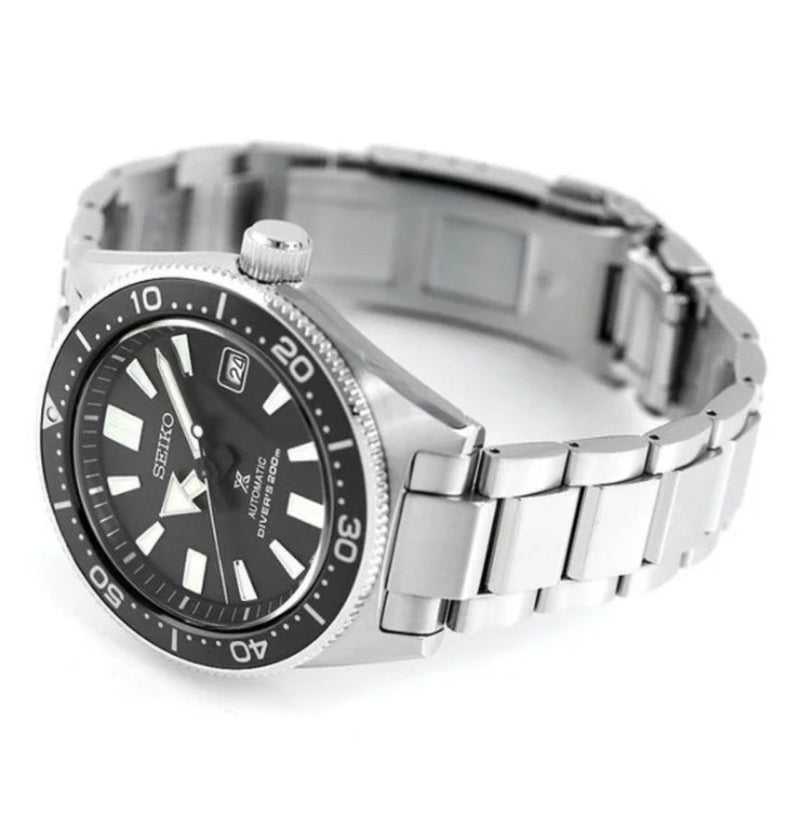 Shop Seiko Prospex Automatic Diver Black Dial Silver Steel Strap Watch For Men - SPB051J1 in USA