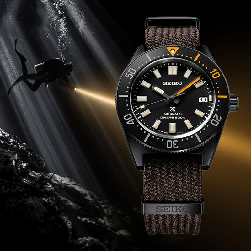 Shop Seiko Prospex Black Series 1965 Limited Edition Black Dial Brown NATO Strap Watch For Men - SPB253J1 in USA