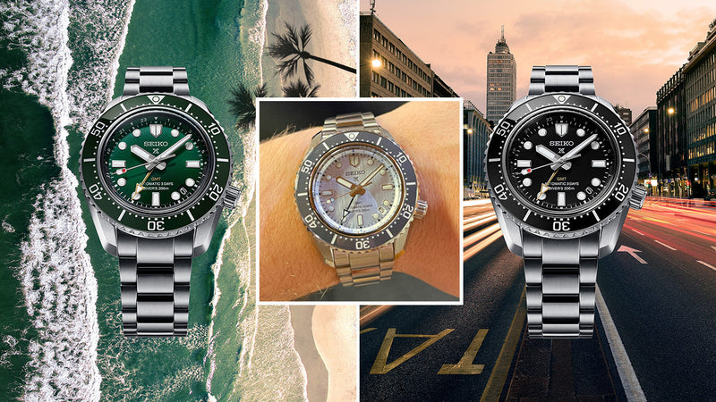 Shop Seiko Prospex GMT Divers Automatic Marine Green Dial Silver Steel Strap Watch For Men - SPB381J1 in USA