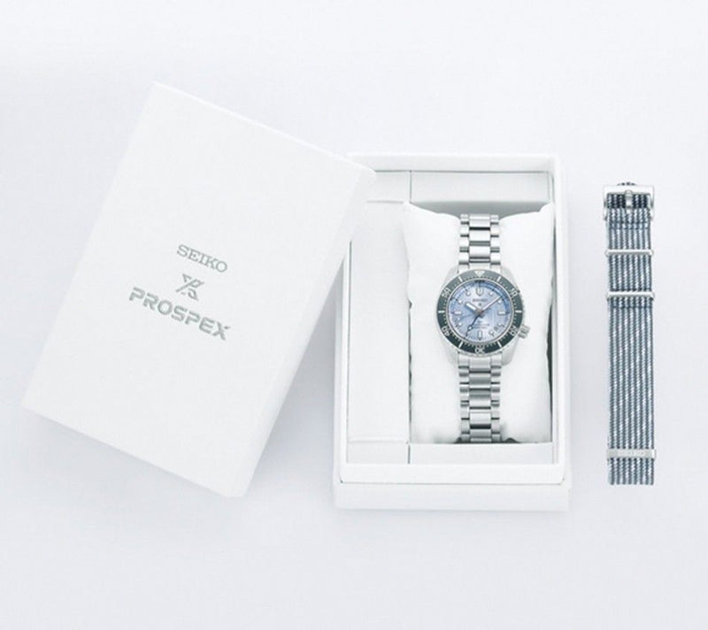 Shop Seiko Prospex Limited Edition Automatic GMT Glacier Blue Dial Silver Steel Strap Watch For Men - SPB385J1 in USA