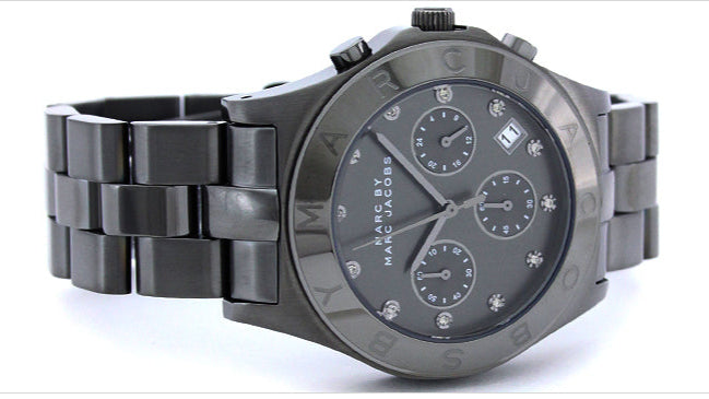 Marc Jacobs Blade Chronograph Black Dial Black Steel Strap Watch for Women - MBM3103 Buy Now By Marc Jacobs