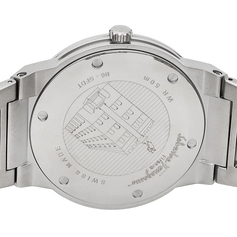 Shop Salvatore Ferragamo F-80 Classic Silver Dial Silver Steel Strap Watch for Men - SFDT02223 in USA