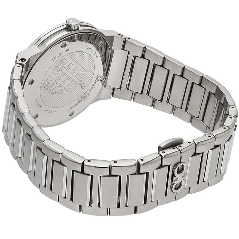Shop Salvatore Ferragamo F-80 Classic Silver Dial Silver Steel Strap Watch for Men - SFDT02223 in USA