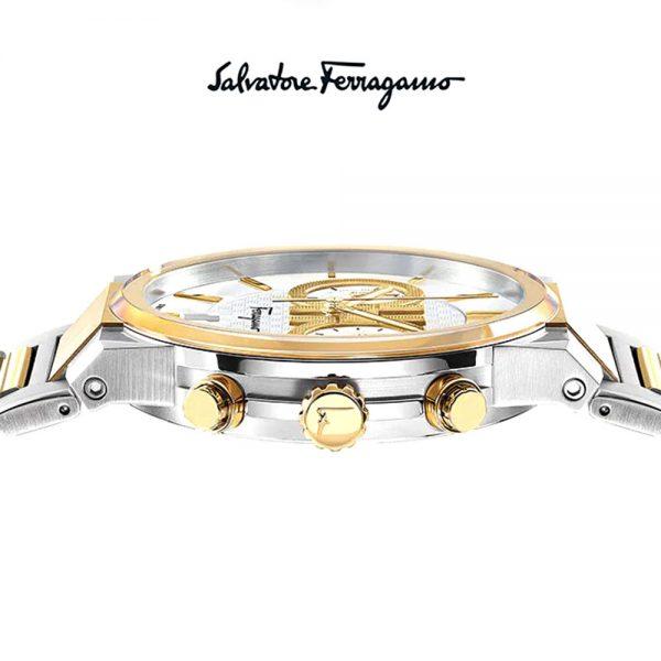 Shop Salvatore Ferragamo F-80 Classic White Dial Two Tone Steel Strap Watch for Men - SFME00821 in USA