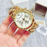 Michael Kors Runway Twist Gold Dial Gold Steel Strap Watch for Women - MK3131