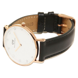 Daniel Wellington Classic Sheffield White Dial Black Leather Strap Watch For Women - DW00100076 Buy Now By Daniel Wellington