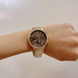 Fossil Neutra Chronograph Mother of Pearl Brown Dial Rose Gold Steel Strap Watch for Women - ES5218 Buy Now By Fossil