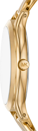 Michael Kors Runway Three-Hand White Dial Gold Steel Strap Watch for Women - MK7472 Buy Now By Michael Kors