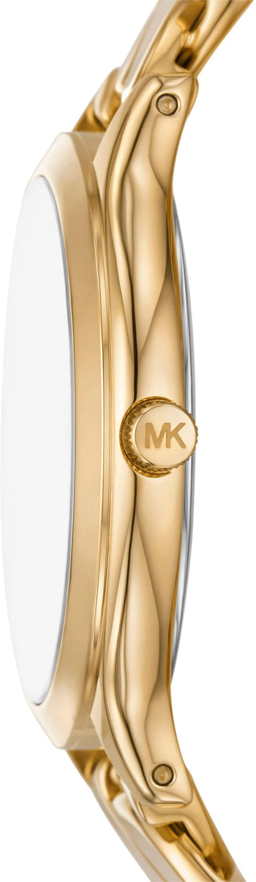 Michael Kors Runway Three-Hand White Dial Gold Steel Strap Watch for Women - MK7472 Buy Now By Michael Kors